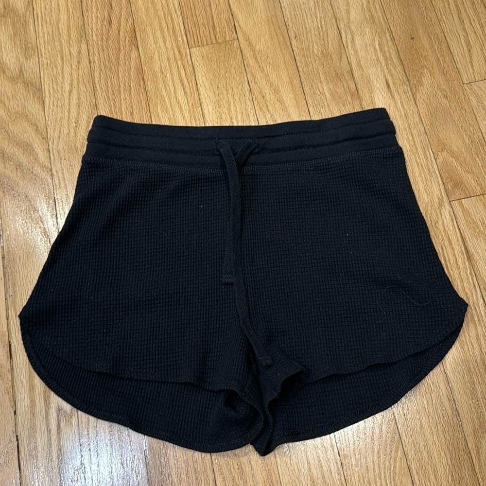 Black TNA Waffle Shorts